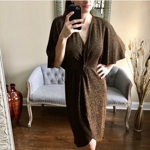 ✨NEW✨Metallic Surplice Dress